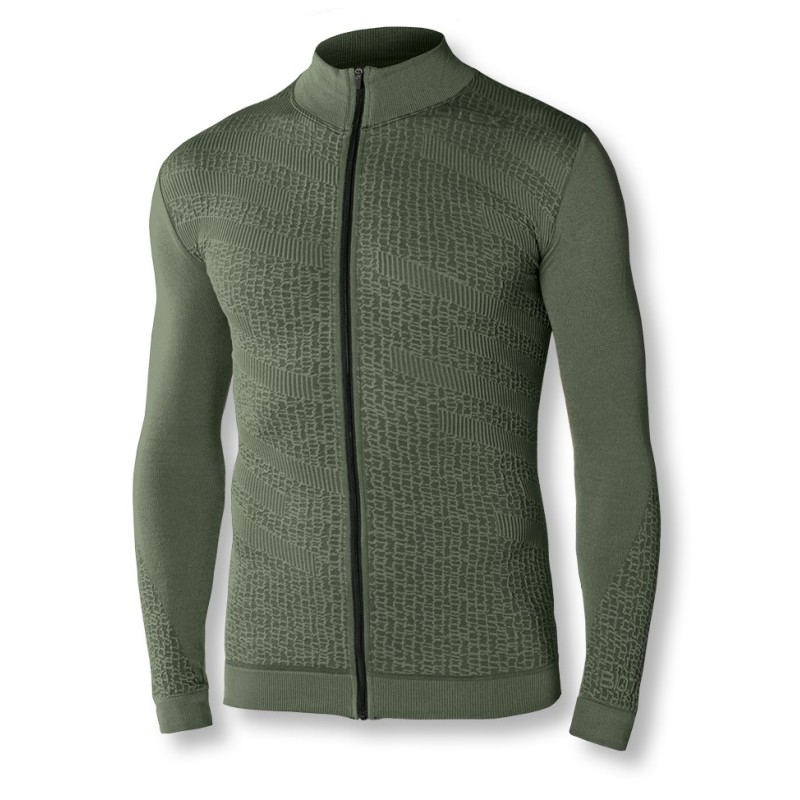 Zipped FIT Long-sleeved jersey without pockets and made of bielastic fabric