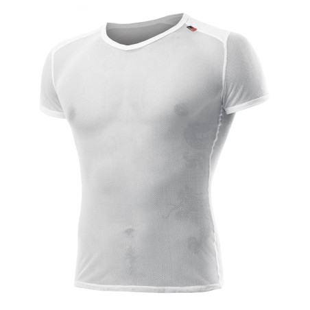 Veil Micromesh Short-sleeved Base Layer in white with narrow weave