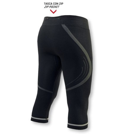 Pantaloncino Pirata 3/4 5 Kompression da uomo e donna per running elasticizzato e a compressione