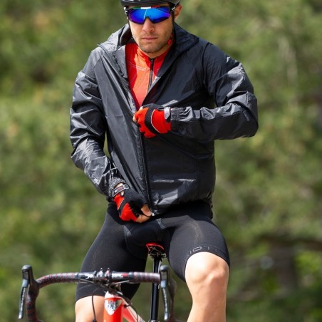 Salopette Soffio con gamba corta e fondello integrato da uomo per ciclismo in estate, colore nero e blu