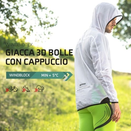 Long-sleeved, light and packable 3D Hooded Windjacket