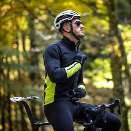 Giacca Termica antivento da uomo per bici e camminata con Zip e tasche posteriori