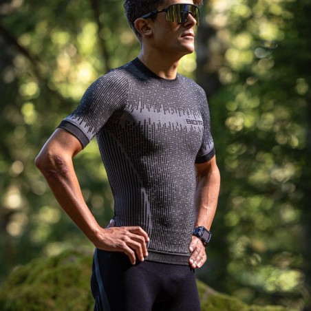 Maglia manica corta 3D tecnica invernale da uomo per ciclismo, running e camminata