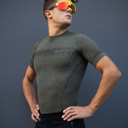 Maglia manica corta 3D tecnica invernale da uomo per ciclismo, running e camminata