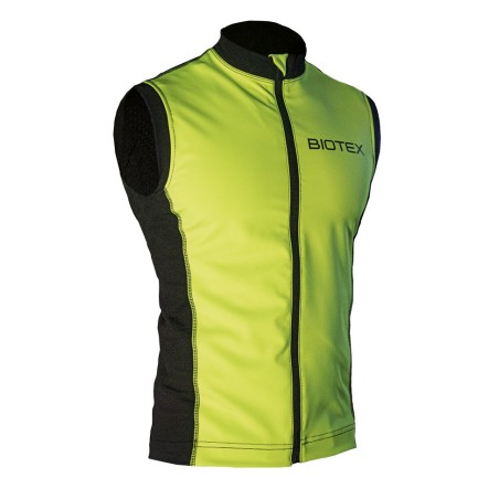 Gilet WIN antivento Giallo Fluo/Nero da uomo per bici e running traspirante e termico