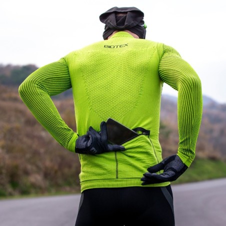 Gilet WIN antivento Giallo Fluo/Nero da uomo per bici e running traspirante e termico