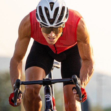 Smanicato SOFFIO con Zip da uomo e da donna per ciclismo, running e camminata e tasche posteriori ideale per l'estate