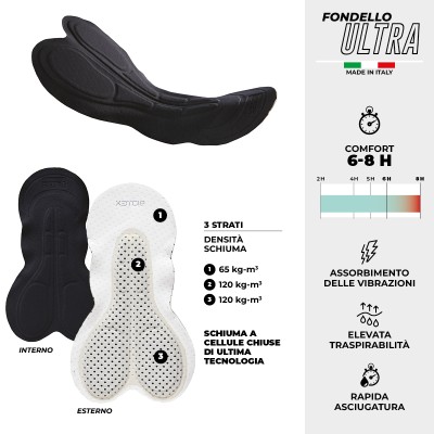 Salopette ULTRA in Cordura da Donna con fondello 6/8 ore per bici e MTB per medie-lunghe distanze