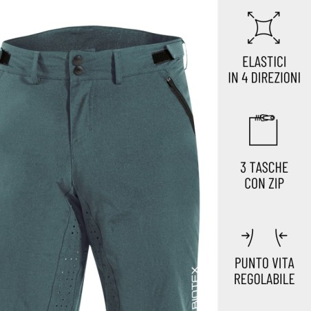 Pantaloncino Trail Cargo INGAMBA da uomo e da donna in tessuto elasticizzato con perfetta ventilazione