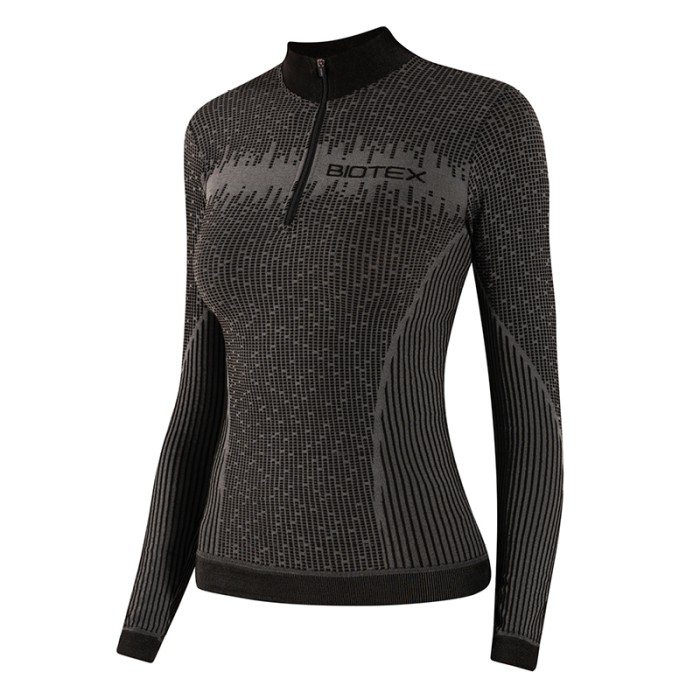 Maglia Lupetto 3D ZIP tecnica invernale da donna per running e camminata con Zip mezzo collo