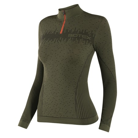 Maglia Lupetto 3D ZIP tecnica invernale da donna per running e camminata con Zip mezzo collo