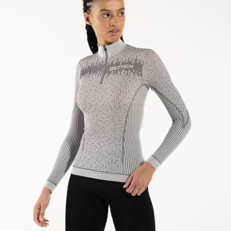 Maglia Lupetto 3D ZIP tecnica invernale da donna per running e camminata con Zip mezzo collo