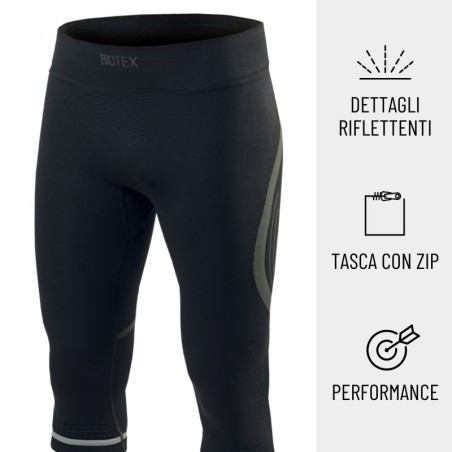 Pantaloncino Pirata 3/4 5 Kompression da uomo e donna per running elasticizzato e a compressione