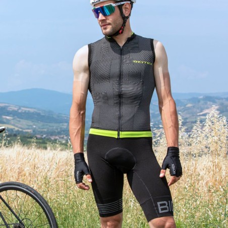 Smanicato SOFFIO con Zip da uomo e da donna per ciclismo, running e camminata e tasche posteriori ideale per l'estate