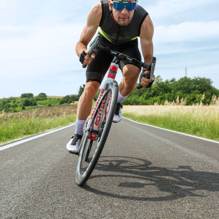 Smanicato SOFFIO con Zip da uomo e da donna per ciclismo, running e camminata e tasche posteriori ideale per l'estate