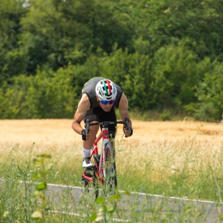 Smanicato SOFFIO con Zip da uomo e da donna per ciclismo, running e camminata e tasche posteriori ideale per l'estate