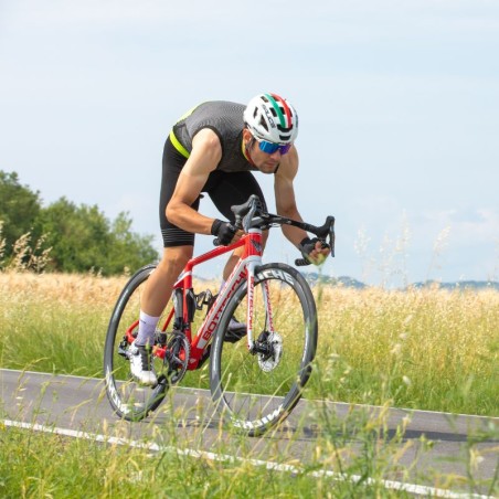 Smanicato SOFFIO con Zip da uomo e da donna per ciclismo, running e camminata e tasche posteriori ideale per l'estate