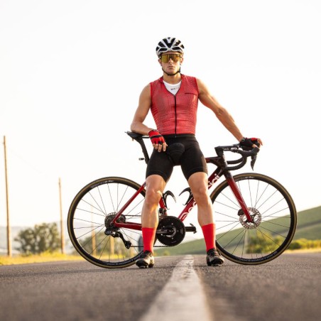 Smanicato SOFFIO con Zip da uomo e da donna per ciclismo, running e camminata e tasche posteriori ideale per l'estate