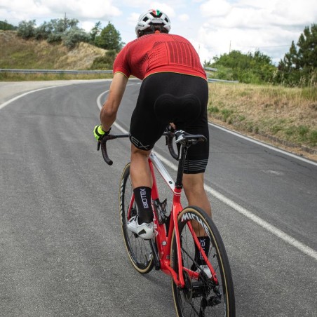 Short-sleeved SOFFIO Jersey with zip and rear pockets