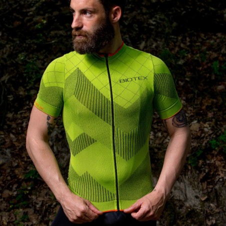 Short-sleeved SOFFIO Jersey with zip and rear pockets