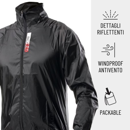 Long-sleeved, light and packable WINDBIOTEX X-LIGHT jacket