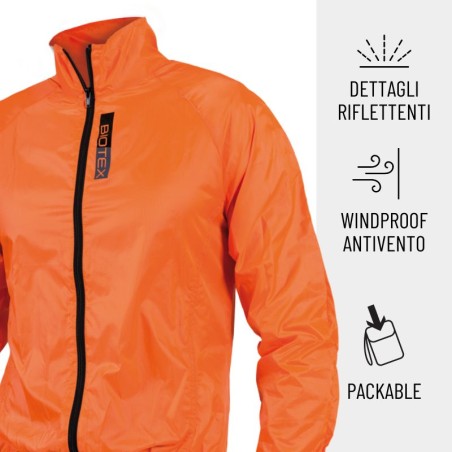 Long-sleeved, light and packable WINDBIOTEX X-LIGHT jacket