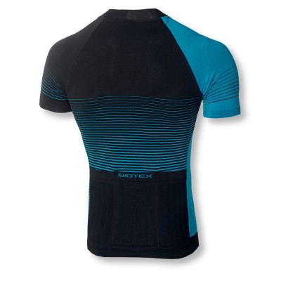 Maglia manica corta ULTRA MILLERIGHE da uomo e donna per ciclismo e running con Zip e tasche sulla schiena