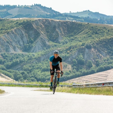 Maglia manica corta ULTRA MILLERIGHE da uomo e donna per ciclismo e running con Zip e tasche sulla schiena