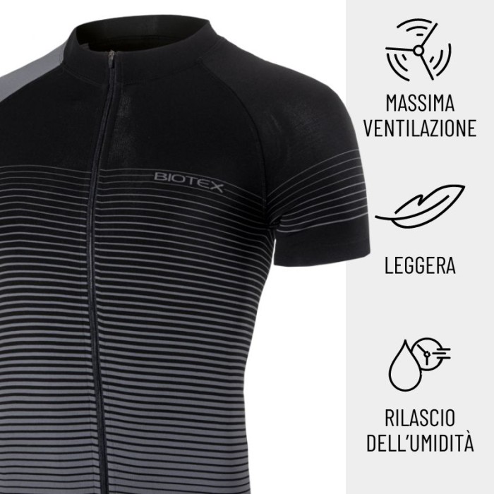 RIBBED Ultra Jersey Short Sleeve with zip and rear pockets