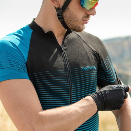 Maglia manica corta ULTRA MILLERIGHE da uomo e donna per ciclismo e running con Zip e tasche sulla schiena