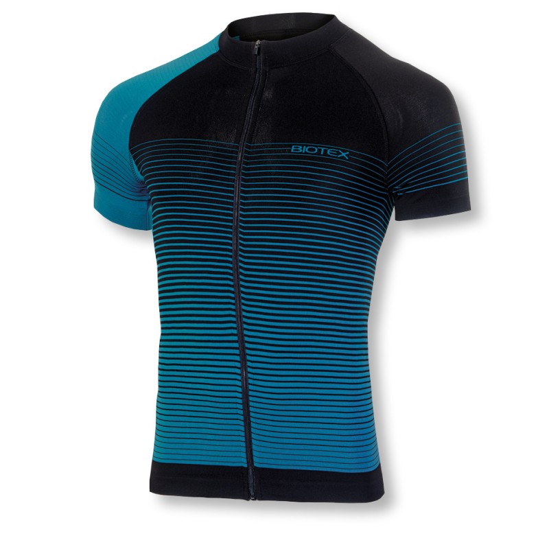 Maglia manica corta ULTRA MILLERIGHE da uomo e donna per ciclismo e running con Zip e tasche sulla schiena