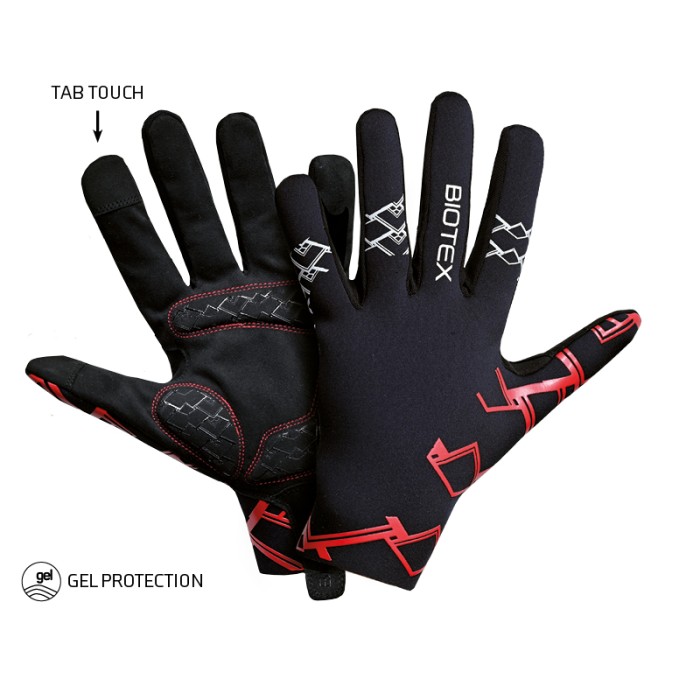 Neoprene Gloves for winter cycling with Tab Touch for smartphone