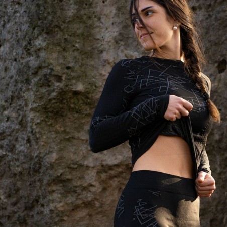 Maglia manica Lunga SHE da donna: intimo termico a girocollo per ciclismo, MTB e running