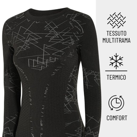 Maglia manica Lunga SHE da donna: intimo termico a girocollo per ciclismo, MTB e running