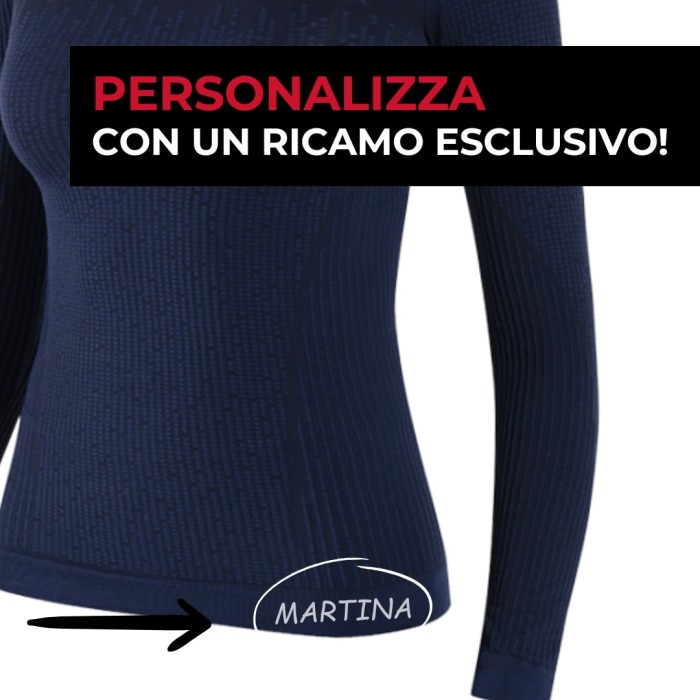 Lupetto 3D donna: maglia manica lunga termica con collo alto per ciclismo, mtb e running ideale per l'inverno