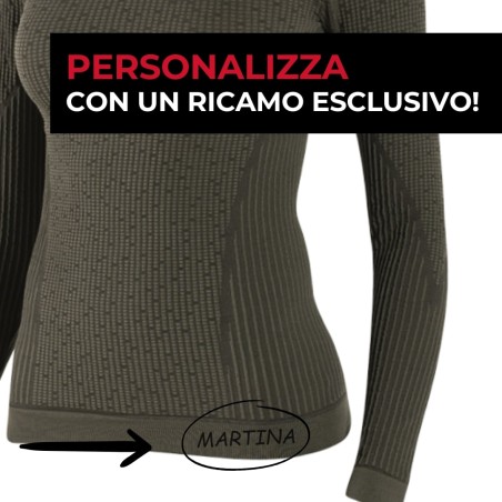 Maglia Lupetto 3D ZIP tecnica invernale da donna per running e camminata con Zip mezzo collo