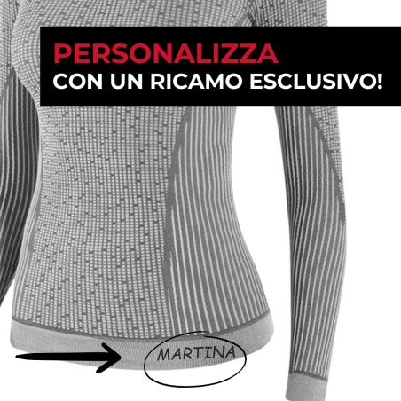 Maglia Lupetto 3D ZIP tecnica invernale da donna per running e camminata con Zip mezzo collo