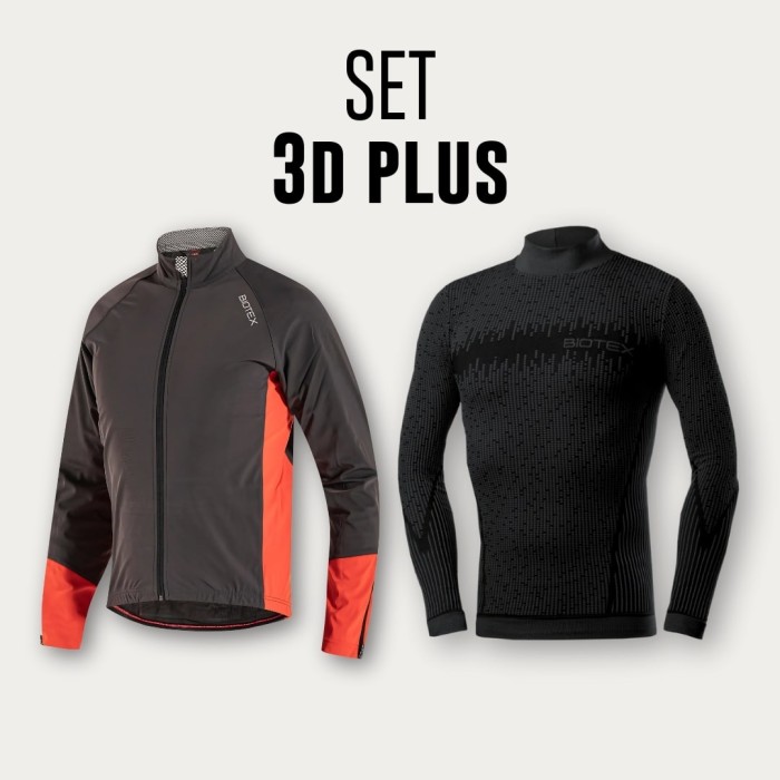 Completo WIN 3D ideale per bici da strada e Mtb in autunno da uomo e donna composto da maglia manica lunga lupetto, salopette e