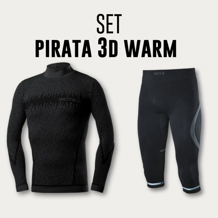 Abbigliamento Completo WIN Pirata Running invernale da uomo con gilet antivento, patanlocini 3/4 e lupetto termico