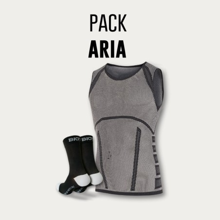 Completo kit Aria: canotta e calzini da uomo per bici da stra, mtb e running