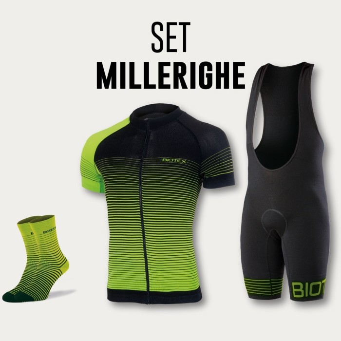 Abbigliamento completo ULTRA MILLERIGHE per il ciclismo in estate da uomo composto da salopette, maglia e calzini