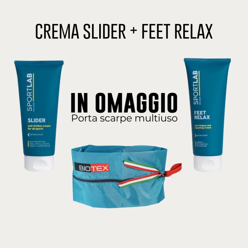 Crema Slider antisfregamento + Crema Feet Relax, Portascarpe in Omaggio