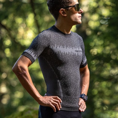 Maglia manica corta 3D tecnica invernale da uomo per ciclismo, running e camminata