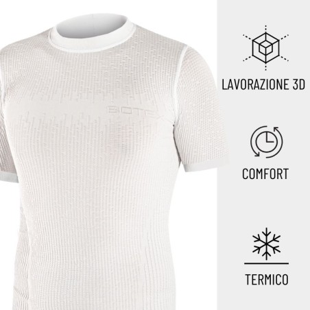 Maglia manica corta 3D tecnica invernale da uomo per ciclismo, running e camminata