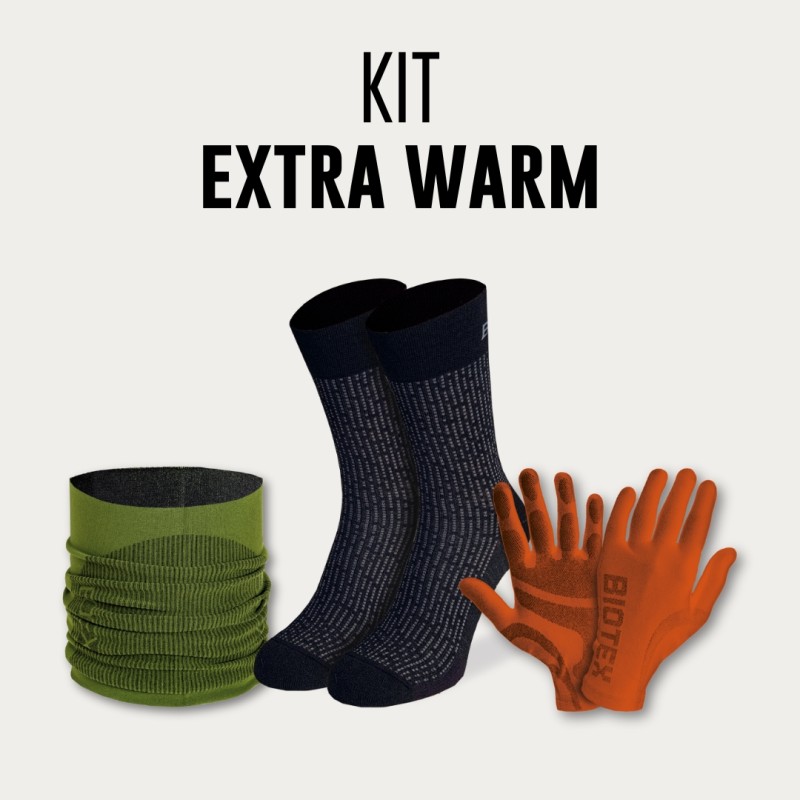 Kit termico composto da uno scaldacollo e sottoguanti per sport invernali: Extra Kit Warm 2.0