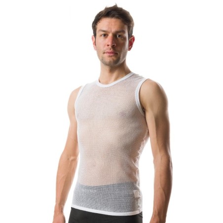 White Classic Mesh Sleeveless Base Layer